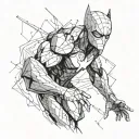 Combine elements of AI technology with superhero imagery to create a futuristic superhero tattoo design tattoo design idea