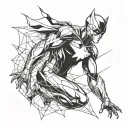 Combine elements of AI technology with superhero imagery to create a futuristic superhero tattoo design tattoo design idea