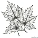 maple leaf with my kids names kaysen and brysen tattoo design idea