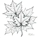 maple leaf with my kids names kaysen and brysen tattoo design idea