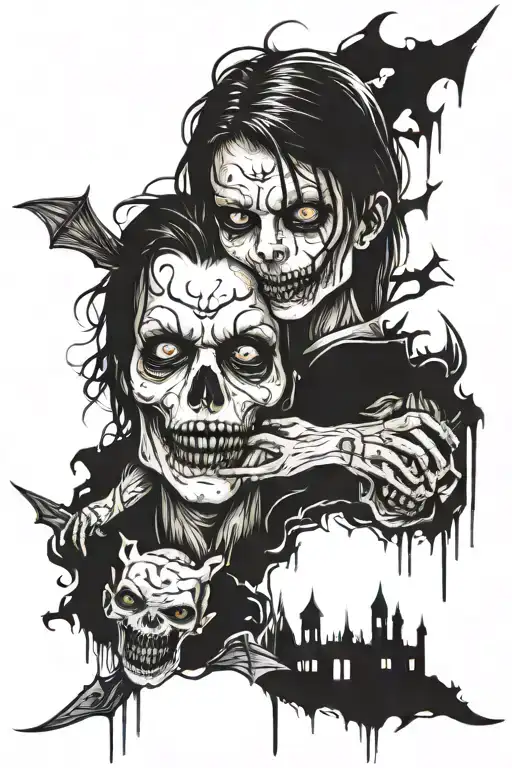 brother sister matching tattoo design idea