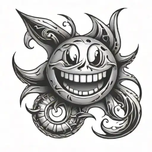 smiley face puting tattoo design idea
