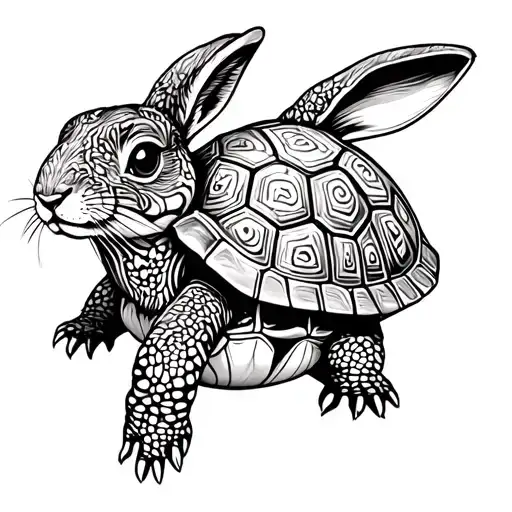 turtle rabbit tattoo design idea