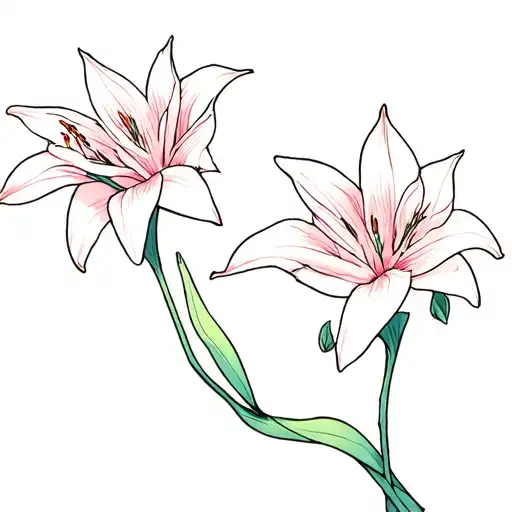 samrio cinnamoroll spider lily flower tattoo design idea