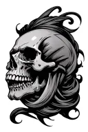 turbo with skulls representing dark periods tattoo design idea