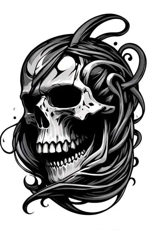 turbo with skulls representing dark periods tattoo design idea