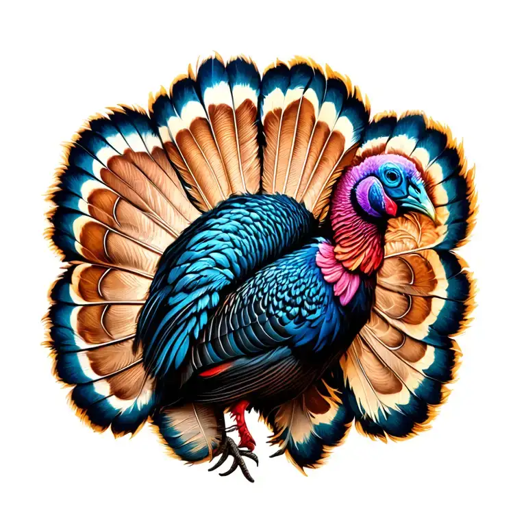 turkey feather tattoo design idea