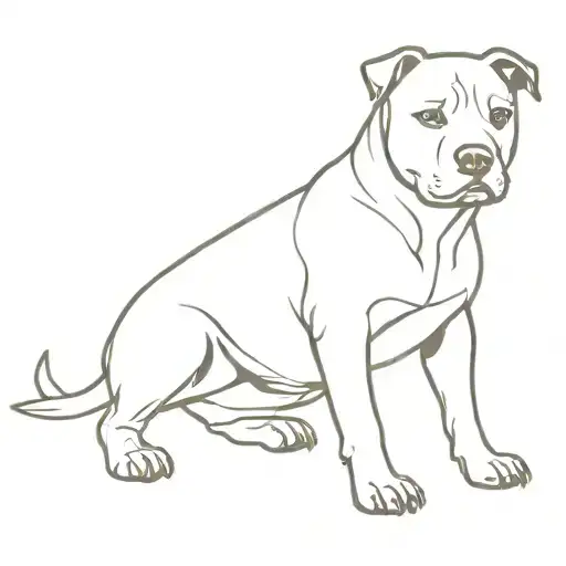 A minimalist silhouette of a Staffordshire Bull Terrier tattoo design idea