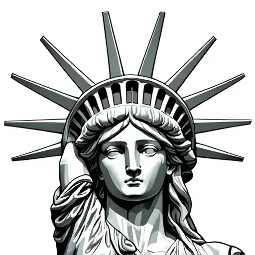 Statue Of Liberty Covering Her Face tattoo design idea