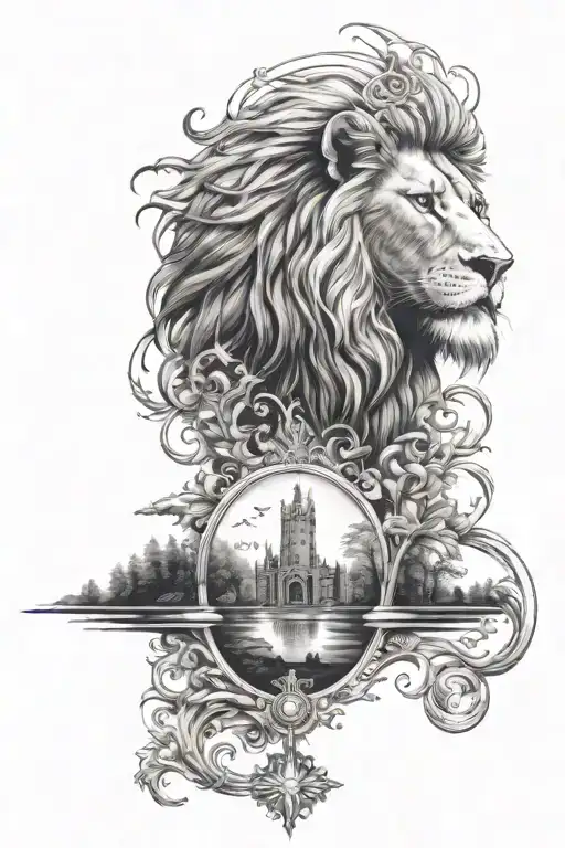 chronicles of narnia themed forearm sleeve tattoo design idea