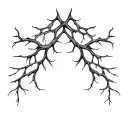Smooth, branching lines like soft energy veins. Organic and calm, no shading, natural anatomical flow. tattoo design idea