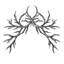 Smooth, branching lines like soft energy veins. Organic and calm, no shading, natural anatomical flow. tattoo design idea
