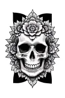 mandala and skull tattoo design idea