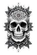 mandala and skull tattoo design idea