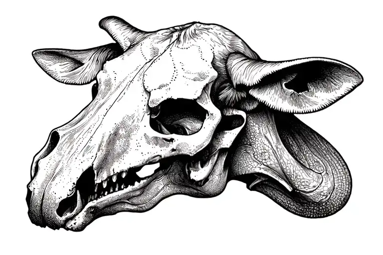 Cow skull tattoo design idea