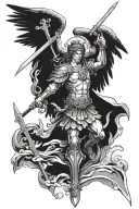 st Michael holding sword tattoo design idea