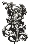 st Michael holding sword tattoo design idea