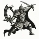 Ogun warrior tattoo design idea