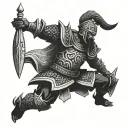 Ogun warrior tattoo design idea