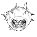 a great white shark emerging tattoo design idea