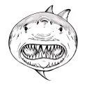 a great white shark emerging tattoo design idea