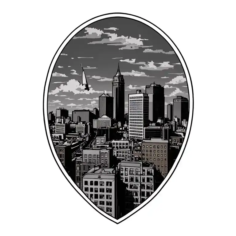 Pittsburgh Skyline tattoo design idea