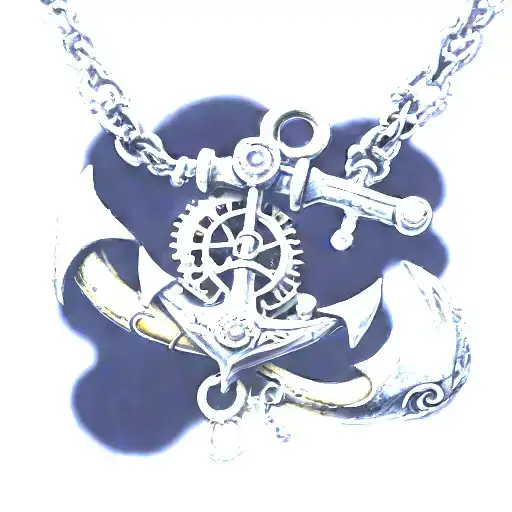 steam punk anchor hanging pendant tattoo design idea