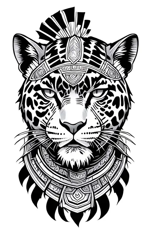 Aztec jaguar warrior tattoo design idea