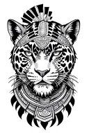 Aztec jaguar warrior tattoo design idea