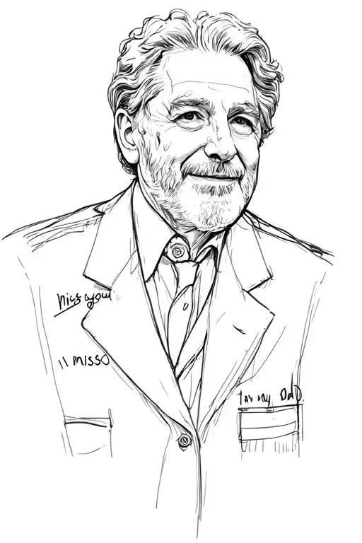 I miss you dad memorial tattoo design idea