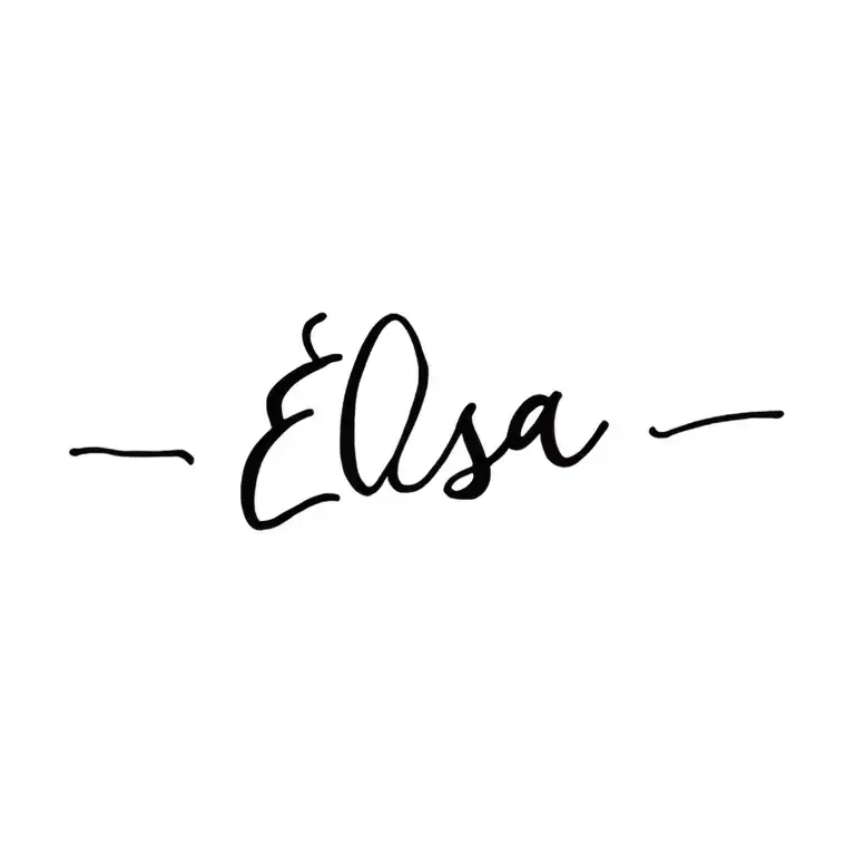 fine line tattoo with text Elsa tattoo design idea