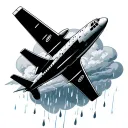 rain cloud and aeroplane tattoo design idea