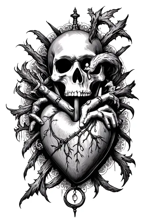 the pit and the pendulum, the cask of amontillado, the masque of the red death, the tell-tale heart tattoo design idea