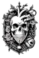 the pit and the pendulum, the cask of amontillado, the masque of the red death, the tell-tale heart tattoo design idea