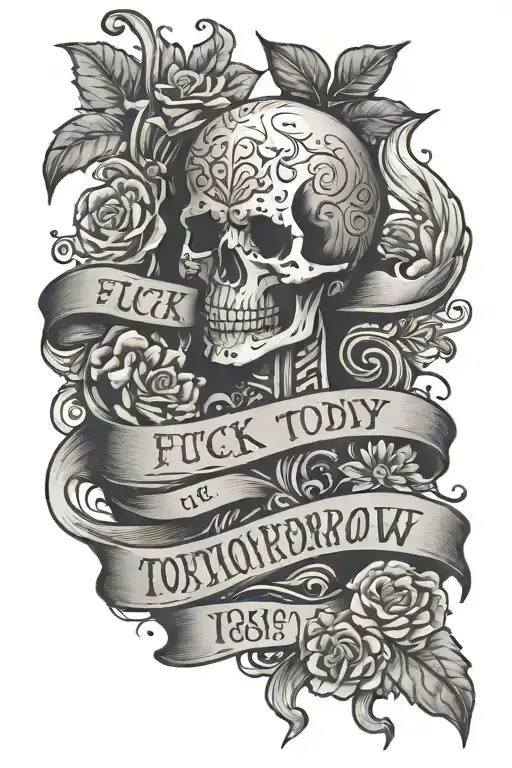 Fuck today, be proud of tomorrow  tattoo design idea