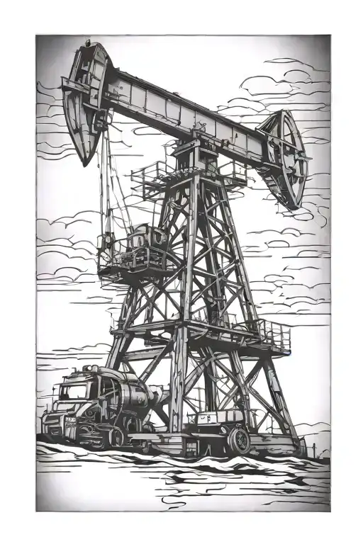 Texas oil rig tattoo design idea