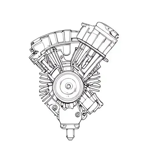 v8 1500 engine tattoo design idea