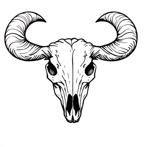 Black sheep skull tattoo design idea