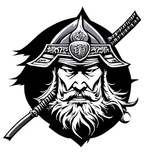 Christian Japanese samurai warrior tattoo design idea