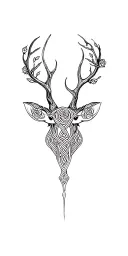 roses deer tree of life nordic / celtic knots tattoo design idea