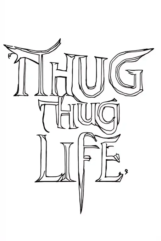 "thug life " Icarus tattoo design idea