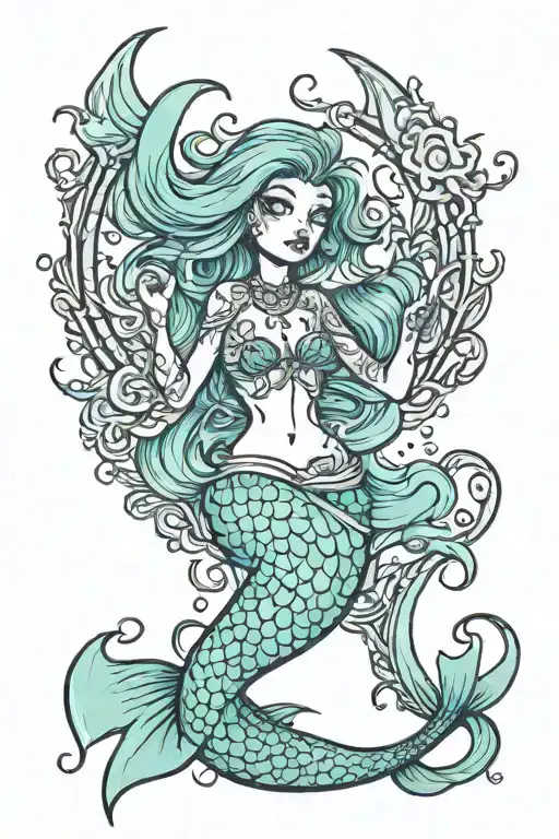 Mermaid tattoo design idea
