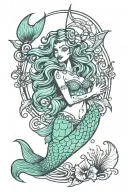 Mermaid tattoo design idea