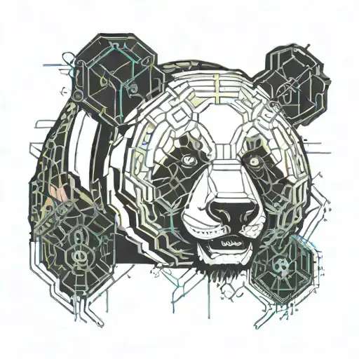 Panda bear tattoo design idea