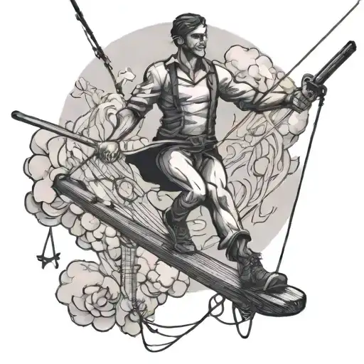 Tightrope Walker tattoo design idea