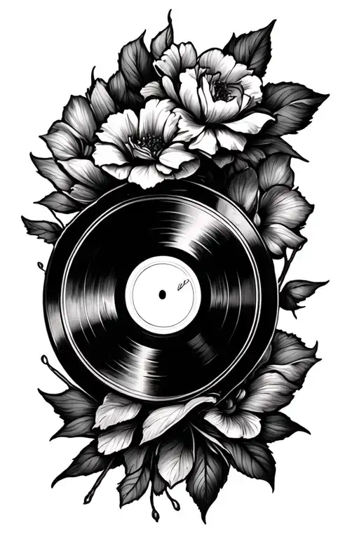have a record of light tattoo design idea