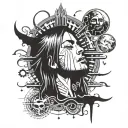 Incorporate a Nirvana album cover into a psychedelic sleeve tattoo tattoo design idea