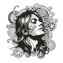 Incorporate a Nirvana album cover into a psychedelic sleeve tattoo tattoo design idea