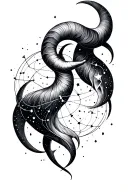 Gemini and Aries constellation intertwined tattoo design idea