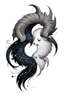 Gemini and Aries constellation intertwined tattoo design idea